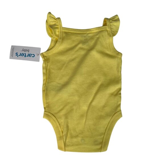 Carters Baby Bodysuit Lemon Print Ruffle Strap Yellow Size 3 Months New - Picture 2 of 6